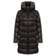LONG DOWN JACKET WITH HOOD Woman Black Dark Steel LONG DOWN JACKET WITH HOOD Woman Black Dark Steel