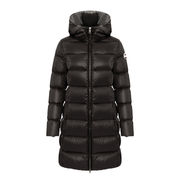 LONG DOWN JACKET WITH HOOD Woman Black LONG DOWN JACKET WITH HOOD Woman Black