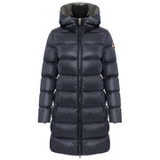 LONG DOWN JACKET WITH HOOD Woman Navy Dark Steel LONG DOWN JACKET WITH HOOD Woman Navy Dark Steel