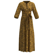 LONG DRESS DIMITRI Woman Mustard Black LONG DRESS DIMITRI Woman Mustard Black