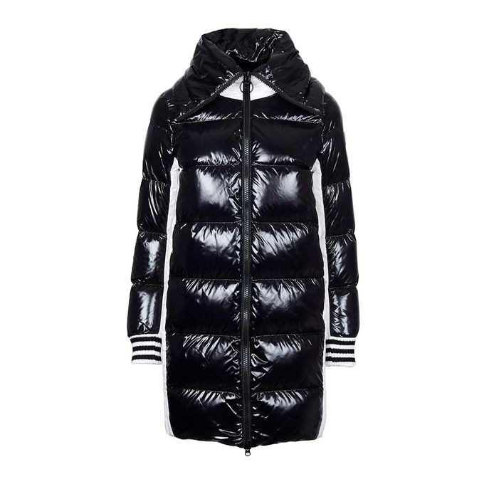 COLMAR ORIGINALS LONG GLOSSY DOWN JACKET WITH BICOLOR HIGH NECK AND ...