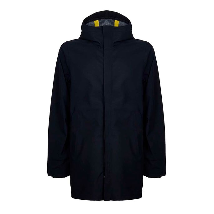 K-WAY LONG JACKET TOMMY BONDED JERSEY IN TECHNICAL FABRIC WITH HOOD ...