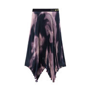 LONG PLISSE 'SKIRT WITH ASYMMETRIC BOTTOM Woman Fumè Nero LONG PLISSE 'SKIRT WITH ASYMMETRIC BOTTOM Woman Fumè Nero