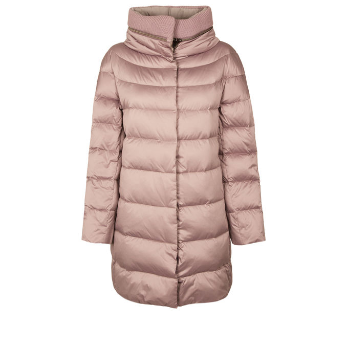 LONG REVERSIBILE DOWN JACKET Woman Pink Brown