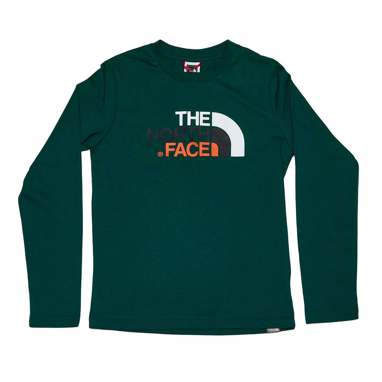 THE NORTH FACE LONG SLEEVE T-SHIRT EASY WITH LOGO PRINT Kid Green |  Mascheroni Sportswear | Sport-T-Shirts