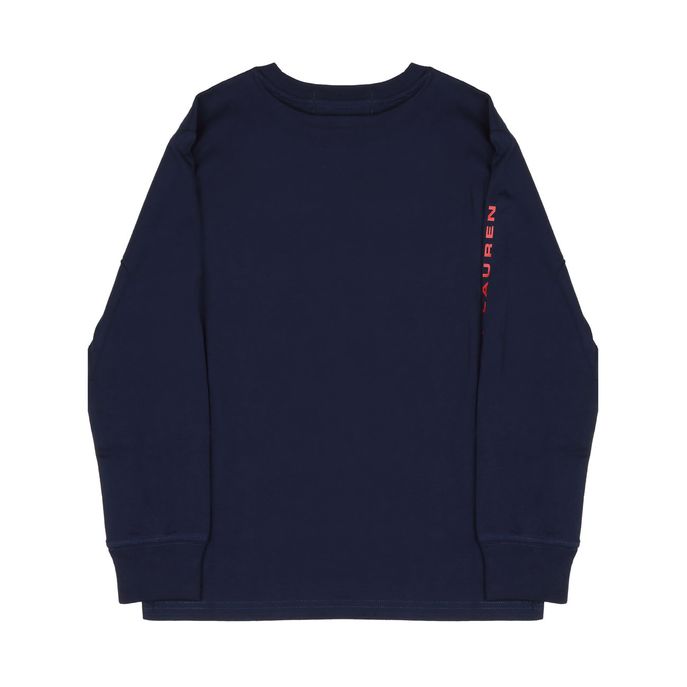 LONG SLEEVE T-SHIRT WITH LETTERING Kid Blue