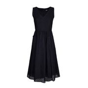 LONG SLEEVELESS LION DRESS IN SAN GALLO LACE Woman Black LONG SLEEVELESS LION DRESS IN SAN GALLO LACE Woman Black