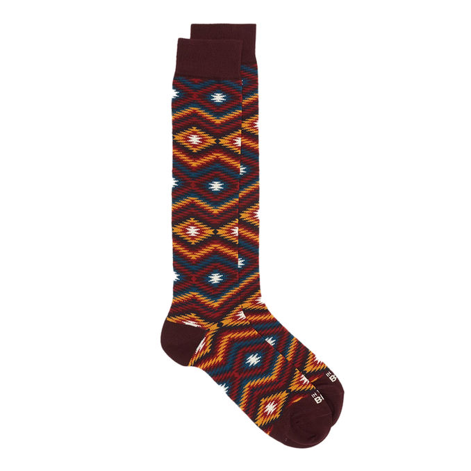 LONG SOCKS IKAT Unisex Bordeaux