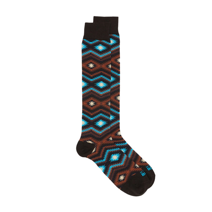 LONG SOCKS IKAT Unisex Brown