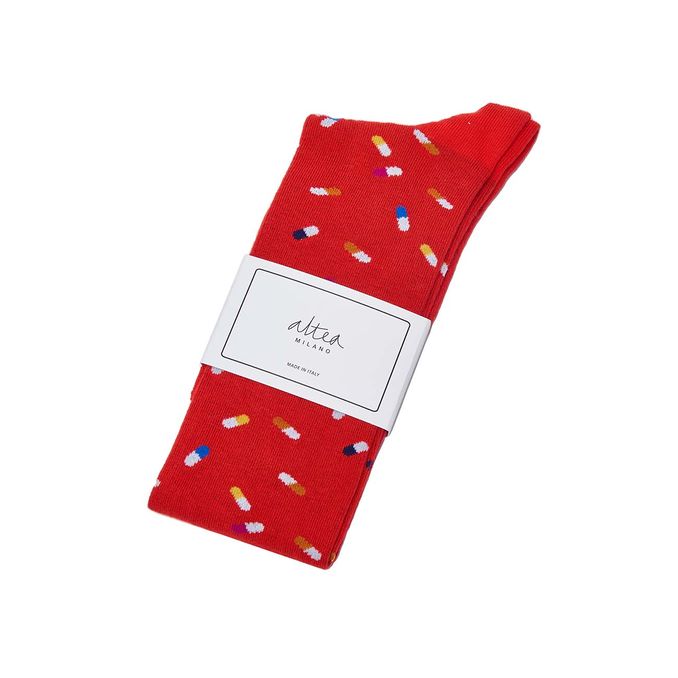 LONG SOCKS IN COTTON WITH PILLS Man Corallo