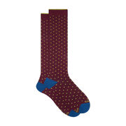 LONG SOCKS IN COTTON WITH SMALL POLKA DOTS PATTERN Man Bordeaux erba LONG SOCKS IN COTTON WITH SMALL POLKA DOTS PATTERN Man Bordeaux erba