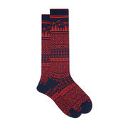 LONG SOCKS IN LODEN COTTON GREEK CHRISTMAS FANTASY Man Blue red LONG SOCKS IN LODEN COTTON GREEK CHRISTMAS FANTASY Man Blue red