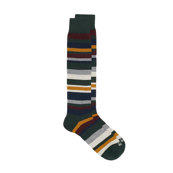 LONG SOCKS STRIPES MULTICOLOR Unisex Green Multicolor