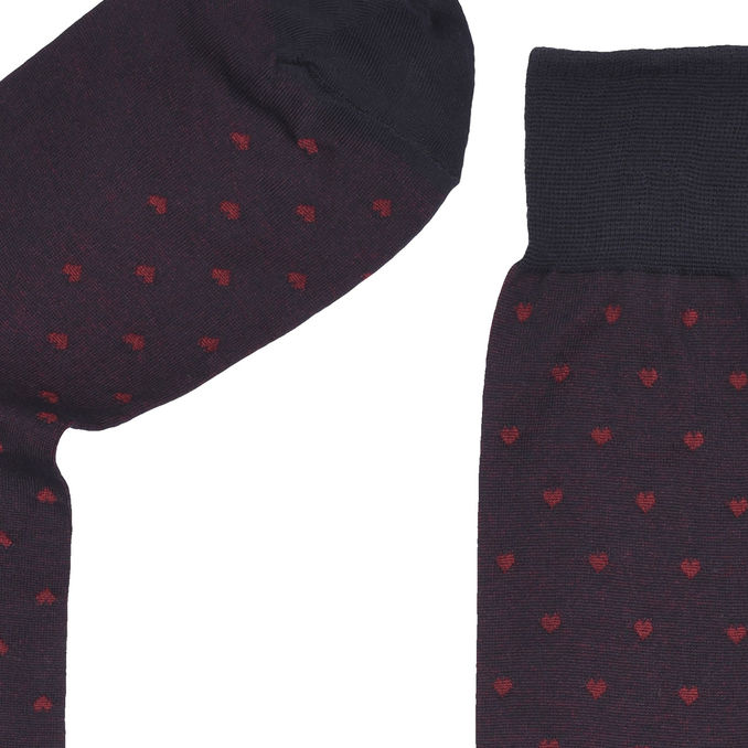 LONG SOCKS WITH SMALL HEARTS Man Blue Red