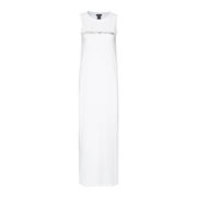LONG SWIMSUIT WITH SLITS Woman Bianco Logo Argento LONG SWIMSUIT WITH SLITS Woman Bianco Logo Argento