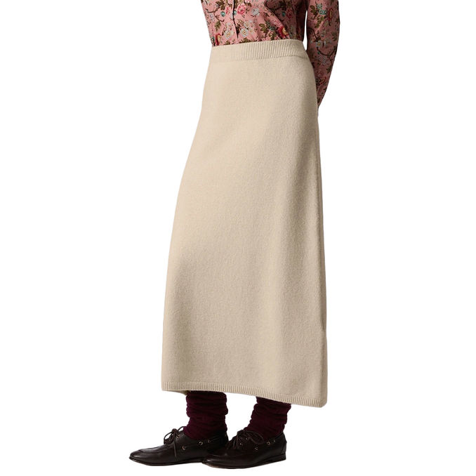 LONG TARIQUET SKIRT IN CARDED WOOL