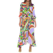 LONG WAVE DRESSING GOWN Woman Green Purple Orange LONG WAVE DRESSING GOWN Woman Green Purple Orange