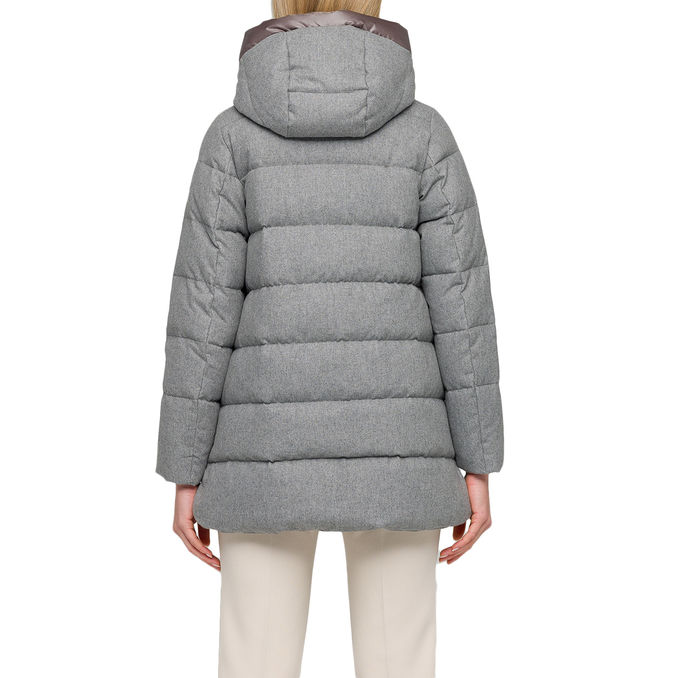 LONG WOOL DOWN JACKET WITH SIDE ZIPPERS