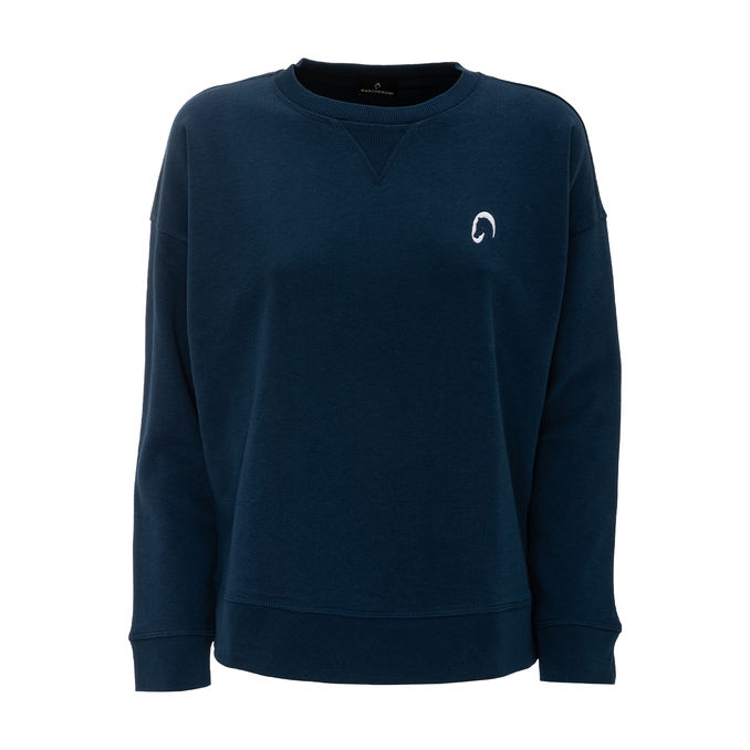 LOOSE CREW NECK SWEATSHIRT Woman Peacock Blue