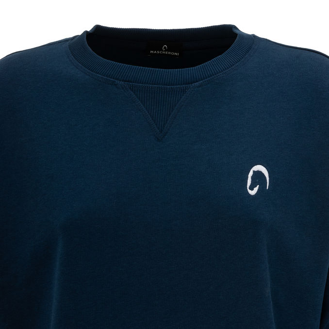 LOOSE CREW NECK SWEATSHIRT Woman Peacock Blue