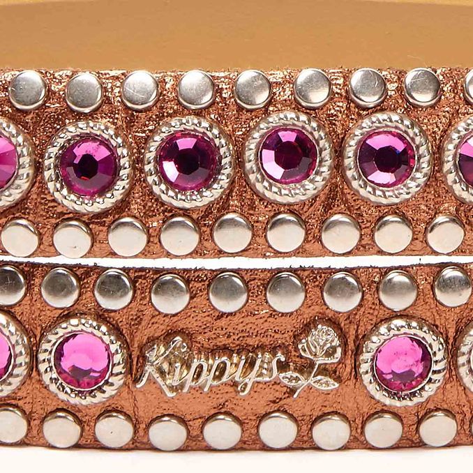 LOW BELT WITH SWAROVSKY BUCKLE STUDS Woman Bronze Pink