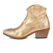 LOW CALFSKIN TEXAN ANKLE BOOTS WITH ZIP Woman Laminate Gold LOW CALFSKIN TEXAN ANKLE BOOTS WITH ZIP Woman Laminate Gold