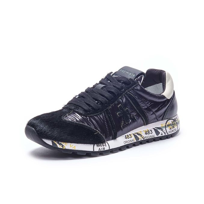 LUCYD 4262 SNEAKERS IN LEATHER AND PONY SKIN Woman Black