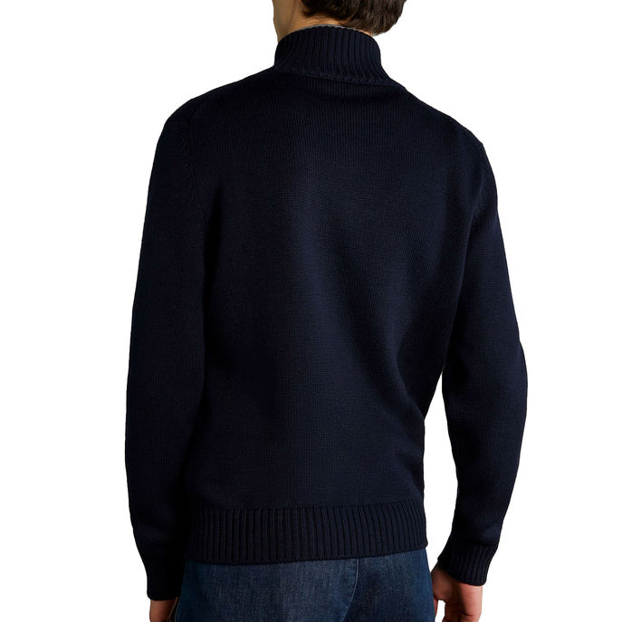 LUPETTO CON GANCIO Uomo Blu Navy Salvia Scuro