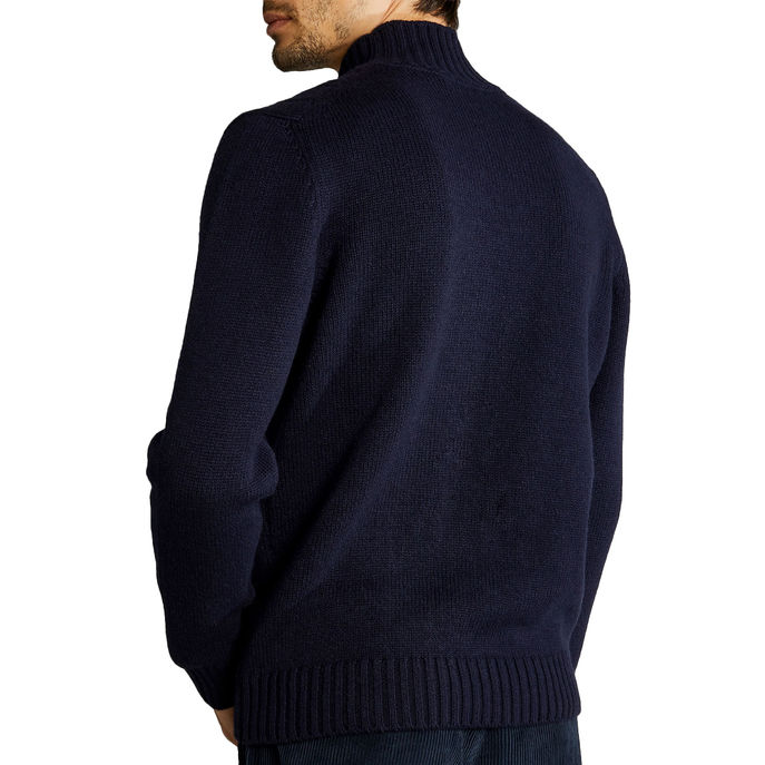 LUPETTO IN LANA A TRECCIA Uomo Blu Navy