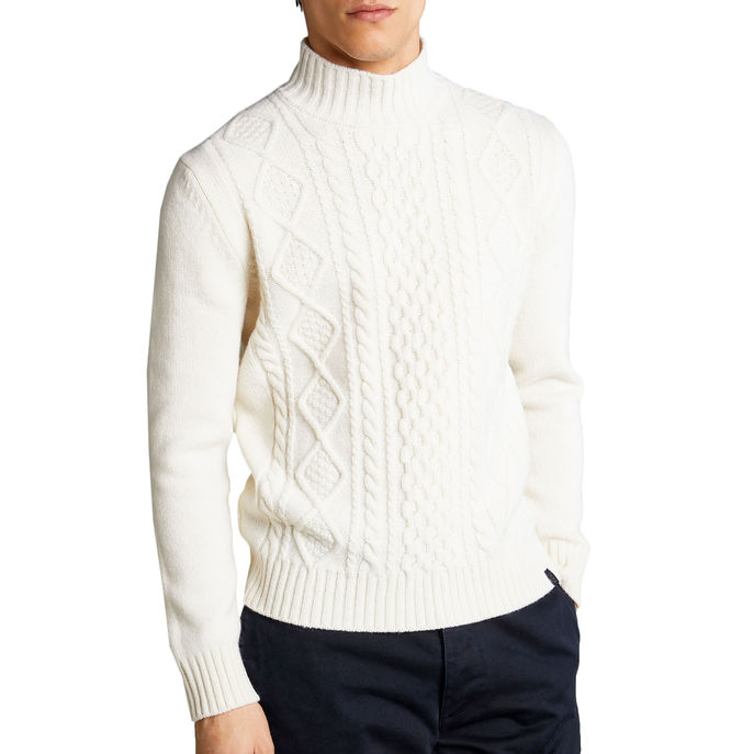 LUPETTO IN LANA A TRECCIA Uomo Neve