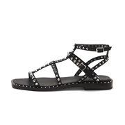 MAEVA SANDAL WITH STUDS Woman Black Silver MAEVA SANDAL WITH STUDS Woman Black Silver
