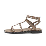 MAEVA SANDAL WITH STUDS Woman Mud Silver MAEVA SANDAL WITH STUDS Woman Mud Silver