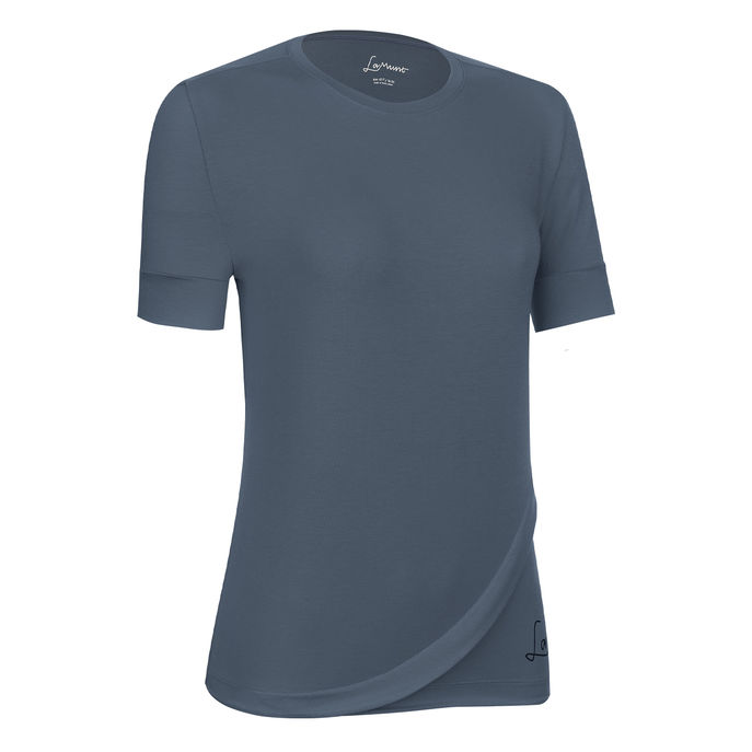 MARIA LOGO CURVE TEE Woman Antic Blue