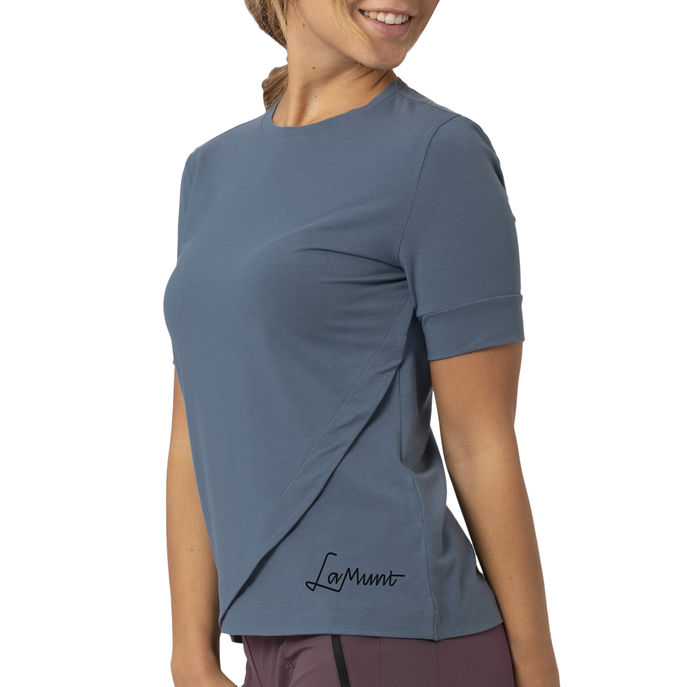 MARIA LOGO CURVE TEE Woman Antic Blue