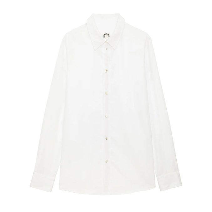 MARTIN GROS GRAIN TRICOLOR SHIRT Woman White