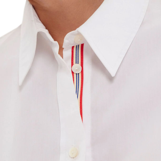 MARTIN GROS GRAIN TRICOLOR SHIRT Woman White