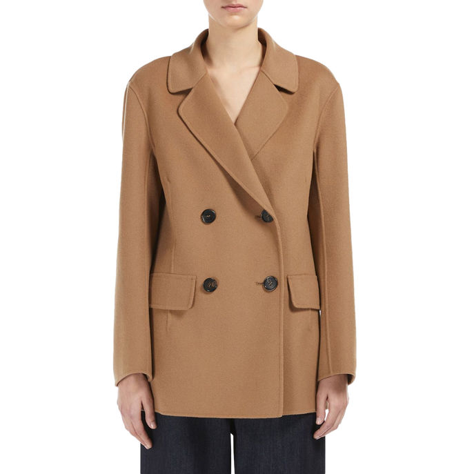 MATIN DOUBLE-BREASTED PURE WOOL JACKET Woman Perfect Camel