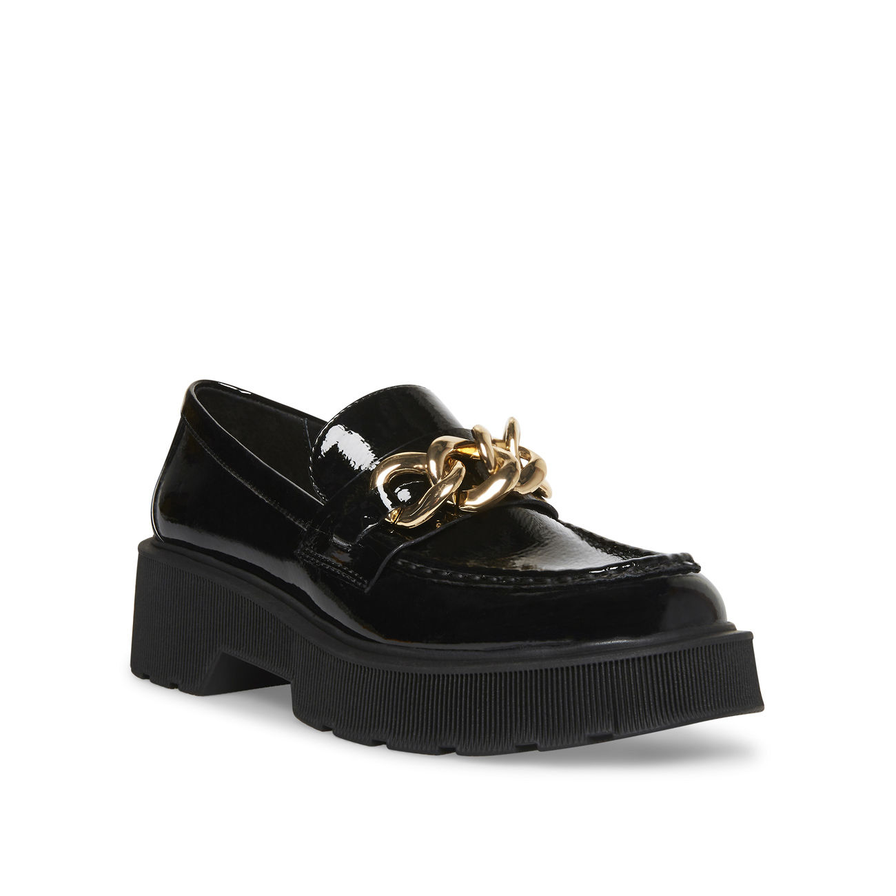 MEADOW LOAFERS WITH PATENT LEATHER CHAIN Woman Black 2113697247714