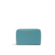 MEDIUM METALLIC SOFT LEATHER WALLET Woman Aqua MEDIUM METALLIC SOFT LEATHER WALLET Woman Aqua