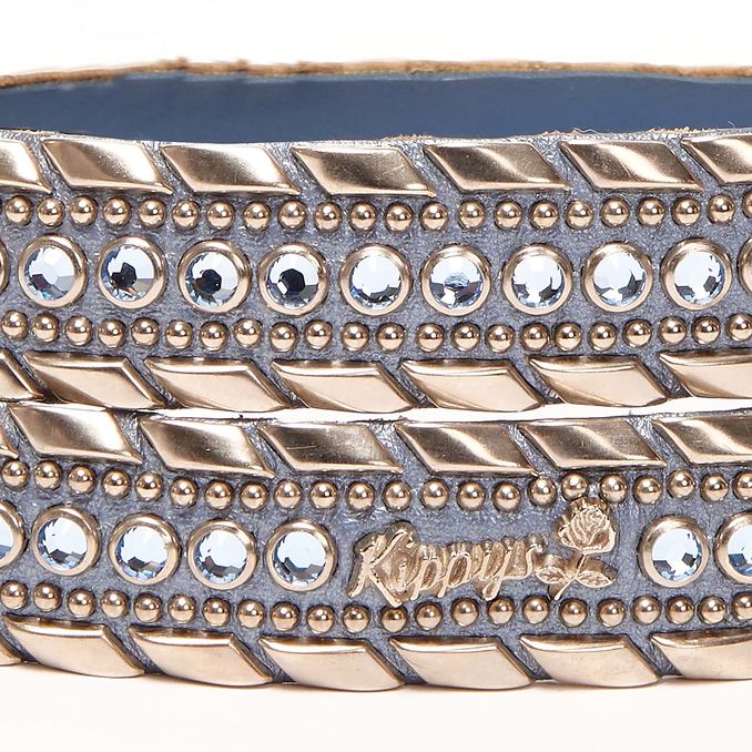 MEDIUM SWAROVSKY BELT AND STUDS WITH DECORATED BUCKLE Woman Light Blue