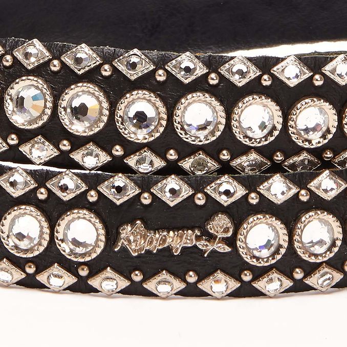 MEDIUM SWAROVSKY BELT DECORATED BUCKLE Woman Black Silver