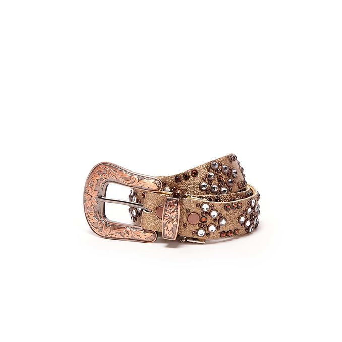 MEDIUM SWAROVSKY BELT DECORATED BUCKLE Woman Gold Bronze Silver