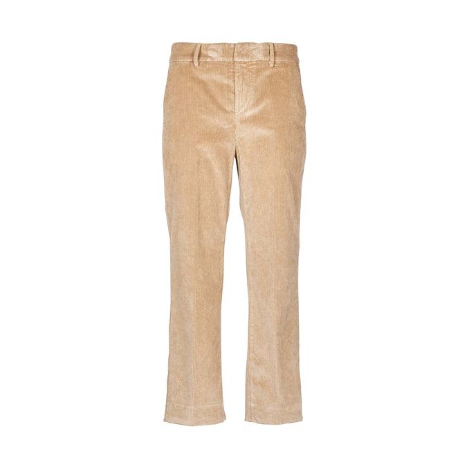 MELI RIBBED VELVET TROUSERS Woman Beige