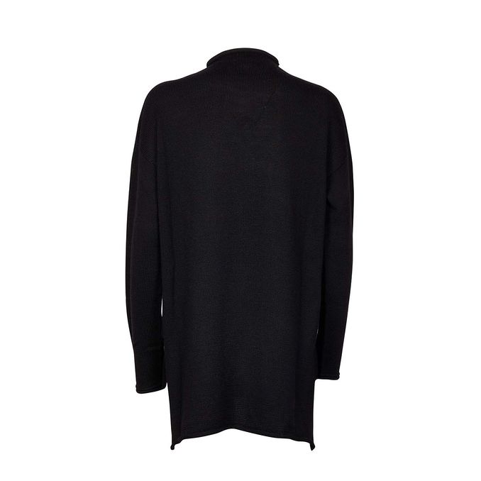 MERINO WOOL SWEATER WITH SLIT Woman Black