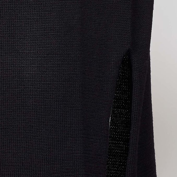 MERINO WOOL SWEATER WITH SLIT Woman Black