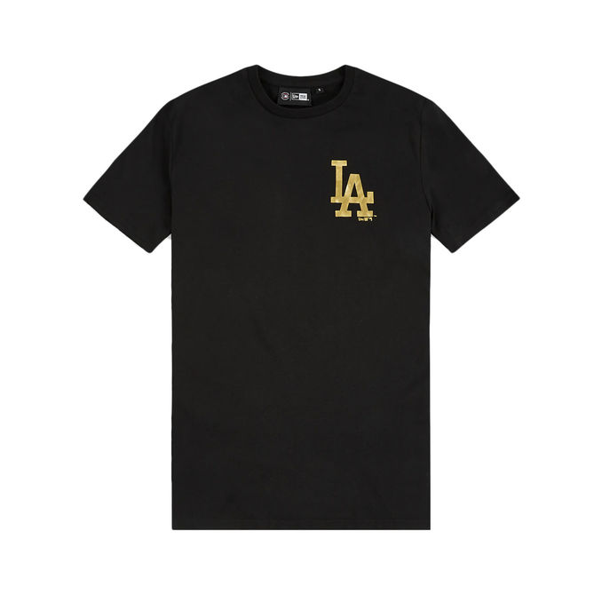 New Era cotton T-shirt Dodgers Metallic Print black color