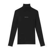 MICRO BRANDING TURTLENECK IN CASHMERE Woman Black MICRO BRANDING TURTLENECK IN CASHMERE Woman Black