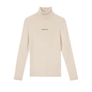 MICRO BRANDING TURTLENECK IN CASHMERE Woman Muslin Latte MICRO BRANDING TURTLENECK IN CASHMERE Woman Muslin Latte