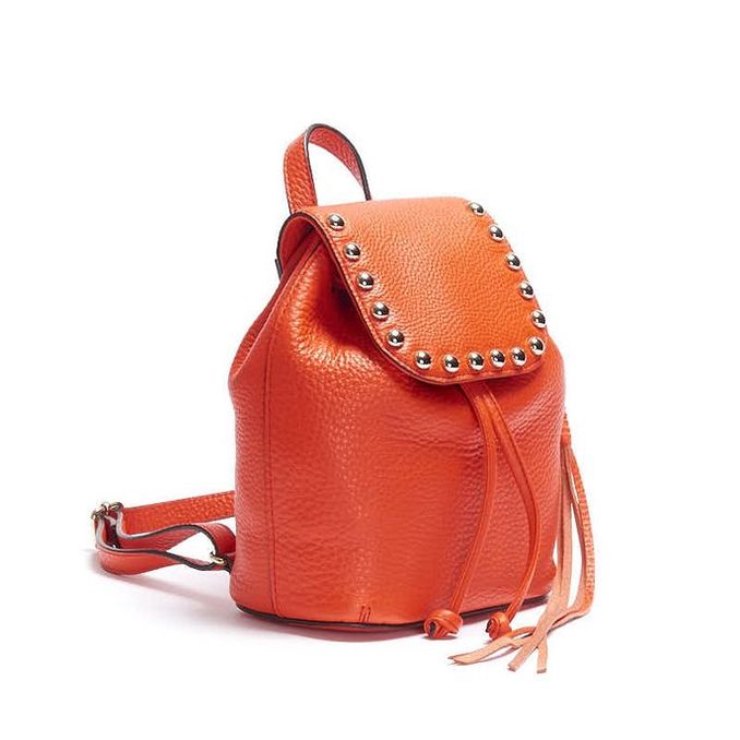 MICRO UNLINED BACKPACK WITH STUDDS Woman Poppy Gold