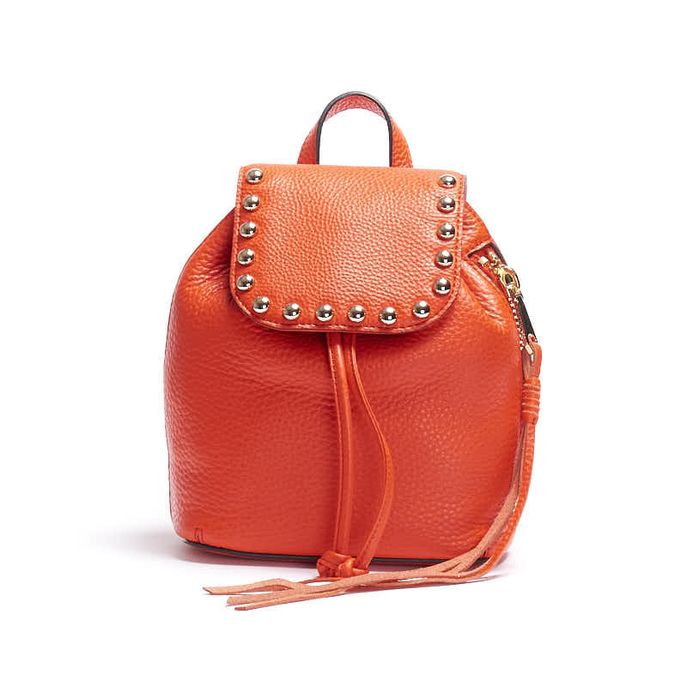 MICRO UNLINED BACKPACK WITH STUDDS Woman Poppy Gold